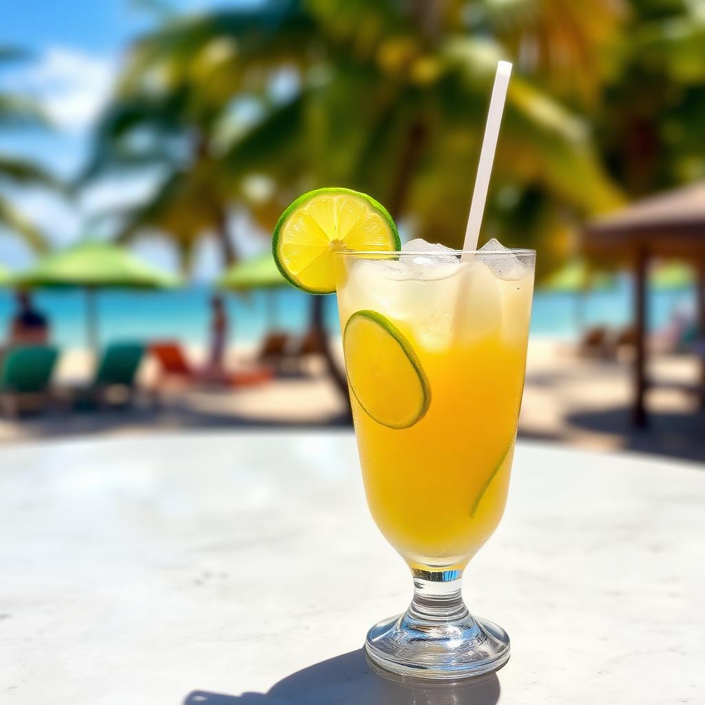 Caipirinha geladinha à beira-mar